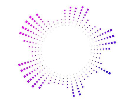 radial sound wave in neon colors with dotted lines. Audio equalizer for music, radio, radar, and voice control visuals vector