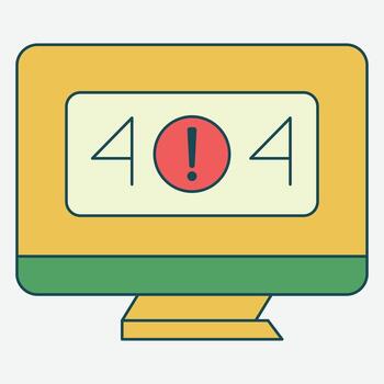 error 404 computadora pantalla vector