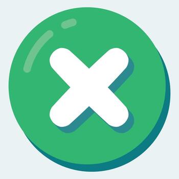 Green Cancel Button Interface vector