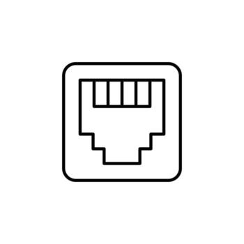 Ethernet Port Icon Lan Network Port Communication Port. vector
