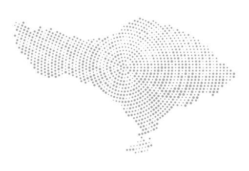Bali island map dotted grayscale random-size circles vector