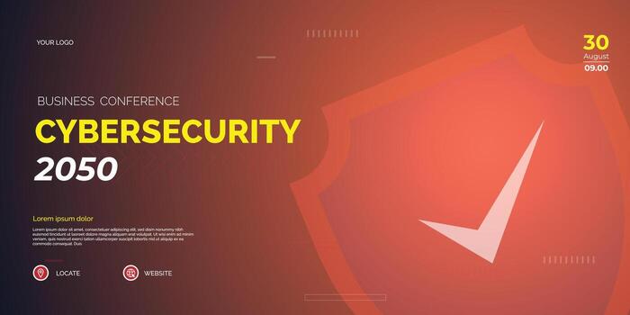 Modern Business conference Cyber security invitation poster template. Abstract geometric background with space for your text. illustration vector