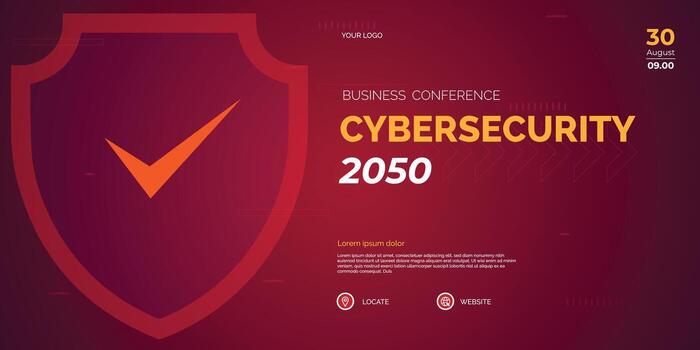 Modern Business conference Cyber security invitation poster template. Abstract geometric background with space for your text. vector