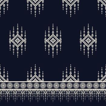 Geometric design pattern with white elements on a dark blue background, creating a symmetrical and aesthetic look vector