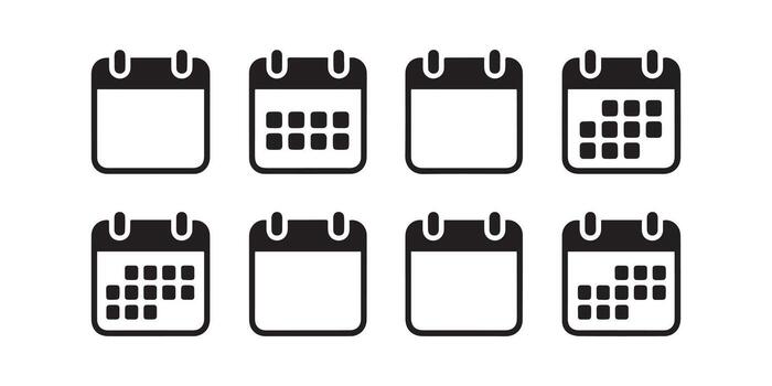 calendario íconos para fecha y evento Planificación vector