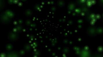 verde difuminar redondo punto partícula brillante ligero viniendo fuera bokeh antecedentes lazo animación video