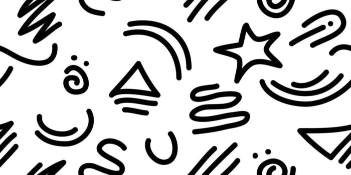 doodle seamless pattern background. Pattern geometric elements. isolated on white background vector
