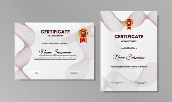 Certificates of achievement with elegant design vector