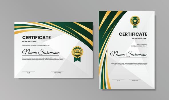Certificate of achievement design example vector