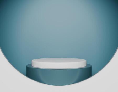 Abstract Pedestal of platform display with modern stand podium. Minimal background. podium and white background for product presentation. 3d rendering illustration. photo