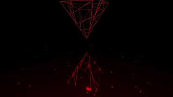 roterande röd trådmodell pyramid vj slinga video