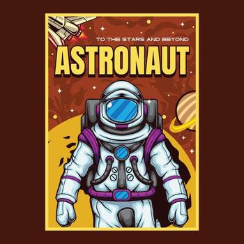 Astronaut in space suit illustration vector