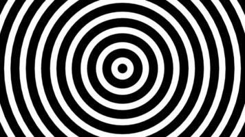 ändlös spiral animation, hypnos visualisering cirkel looping bakgrund svart och vit. sömlös slinga 4k hög kvalitet video