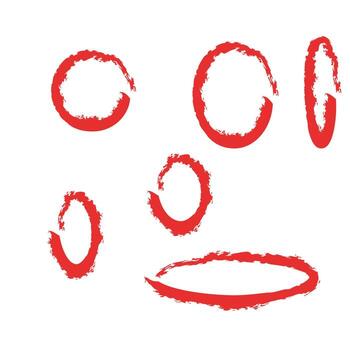 A set of red circles with a white background vector