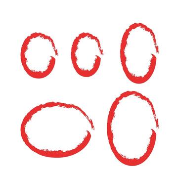 Four red circles with a white background vector