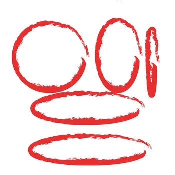 A red circle with the word 100 written on it vector