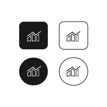 A set of four icons with a graph and a house vector