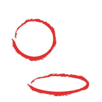 Two red circles with a red line around them vector