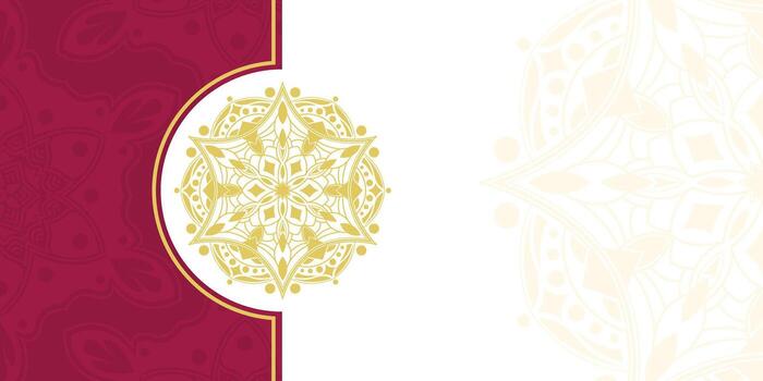 A red and gold background with a circular pattern vector