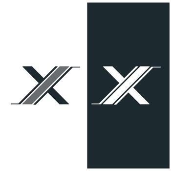Logo design abstract template initial letter X element with geometry. Modern and minimalist artistic vector