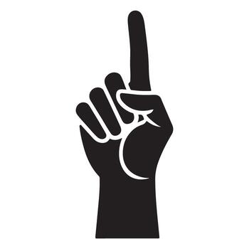 Index Finger Pointing Upward Isolated on White Background Symbolizing Direction vector