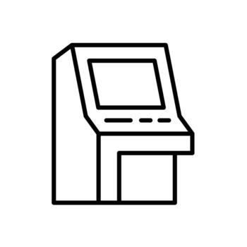 Simple Outline of an Arcade Game Machine for Retro Gaming Enthusiasts vector
