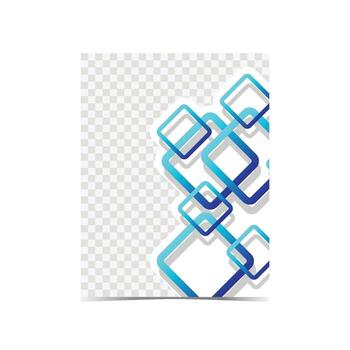 cover design template with gradient blue rectangle art vector