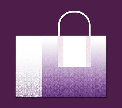 Modern Gradient Patterned Shopping Bag Mockup with Stylish Handle Design vector