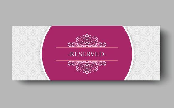 Elegant Decorative Reserved Banner Invitation Background Design for Special Event vector