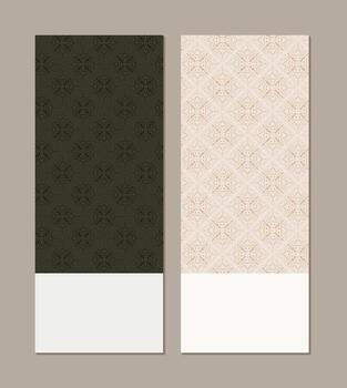 Ornate Geometric Repetitive Pattern Design for Invitation Card Presentation Mockup vector