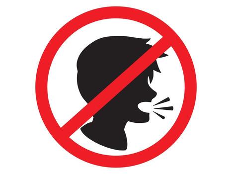 Do Not Make Loud Noise Sign Background vector