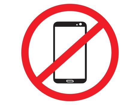 Do Not Use Mobile Phone Sign Background vector