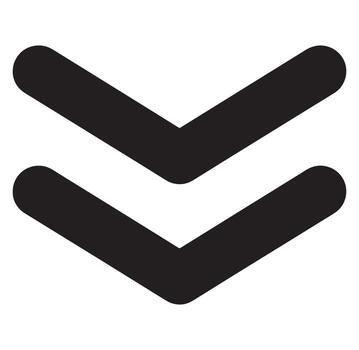 Double arrow down icon black and white modern interface design element vector