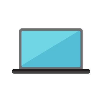 notebook icon, modern laptop computer for work, notebook with bright screen, online learning, and digital communication vector