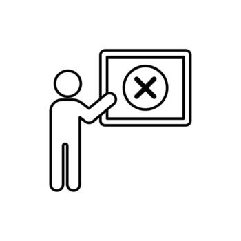Icon a identifying errors, isolated against a clean background vector