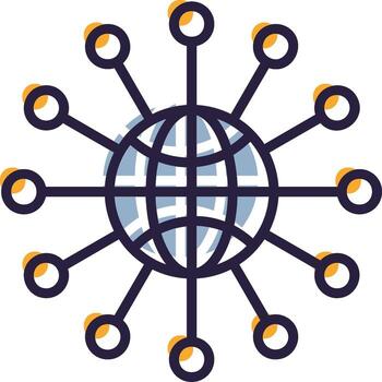 red abajo conexión Internet enlace web vector