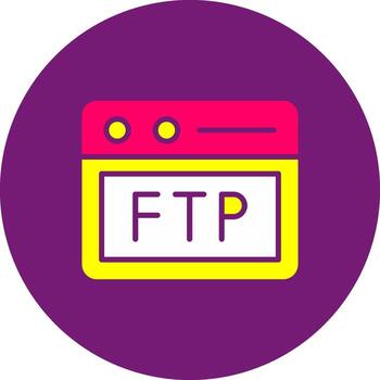 ftp glifo gino color archivo transferir protocolo transferir protocolo red vector