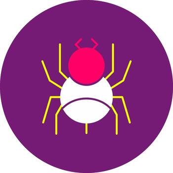 araña glifo gino color arácnido web tejedor error ocho patas vector