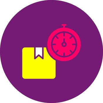 On Time Glyph Gino Color Punctual Timely Prompt Schedule vector