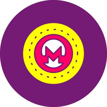 Monero Glyph Gino Color XMR Private Coin Crypto Anonymous vector