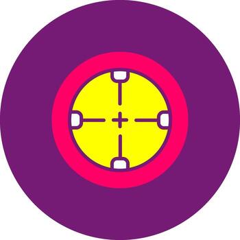 Scope Glyph Gino Color Sight Aim Target Optic vector