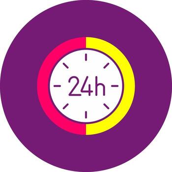 24 Hours lightest Around the Clock All Day Always Open Continuous Service vector