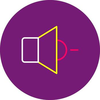 Volume Down Flat Icon Softer Sound Decrease Volume Audio vector