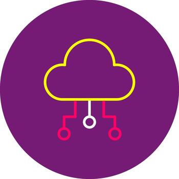 Cloud Computing Flat Icon Cloud Server Remote Storage Network vector
