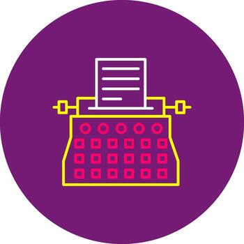 Typewriter Flat Icon Writer Keyboard Typing Machine vector