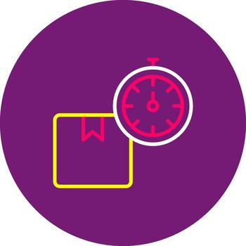 On Time Flat Icon Punctual Timely Prompt Schedule vector