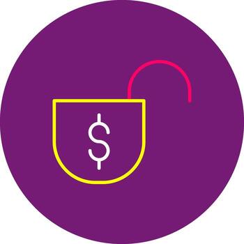 Unlocked Flat Icon Open Unsecure Access Released vector