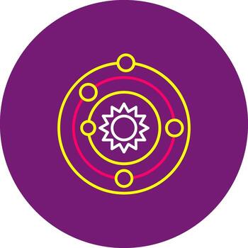 Solar System Line dino color Planetary System Our System Suns Domain Heliosphere vector