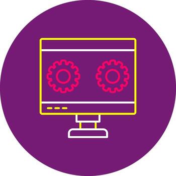 computadora ajustes línea dino color configuración preferencias opciones ajustes vector