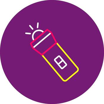 Flashlight Lined of Torch Light Illuminator Beacon vector